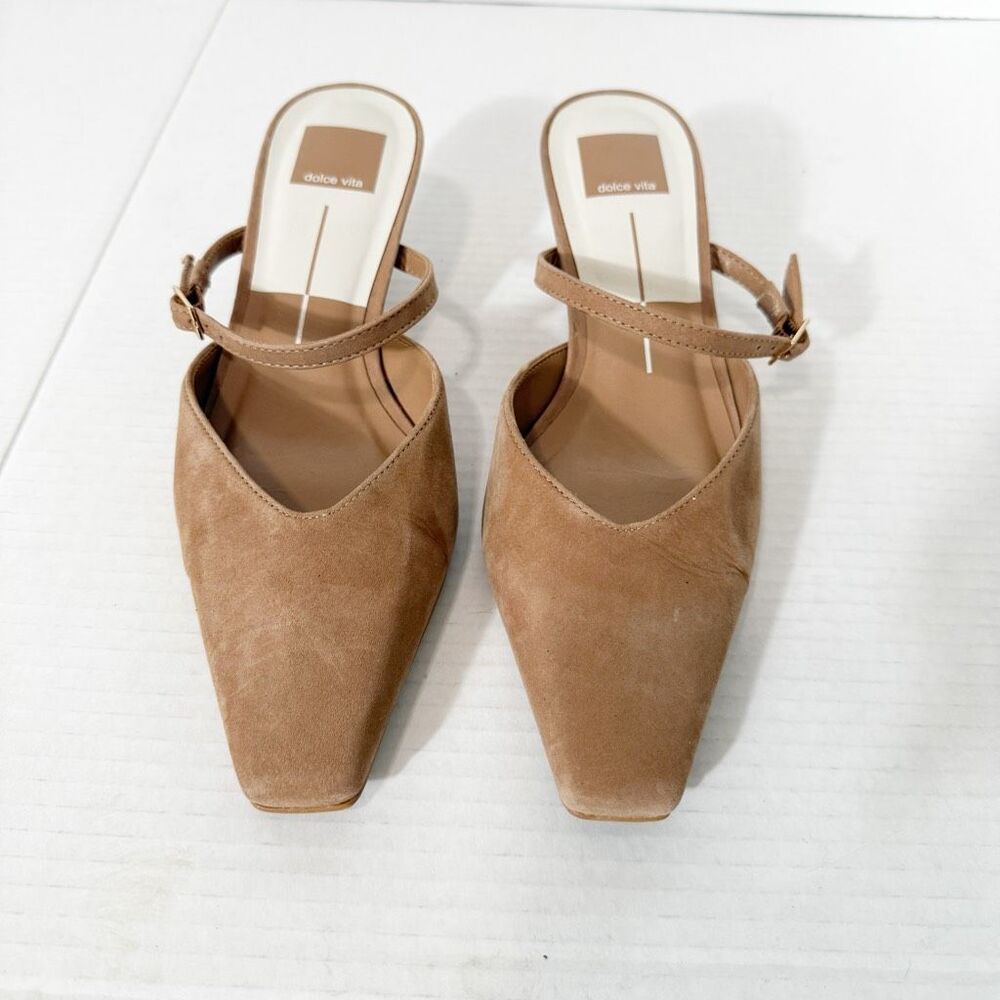 Dolce Vita Morgen Women’s Toffee Suede Mary Jane Mule Sandal Size 7 - Picture 3 of 6